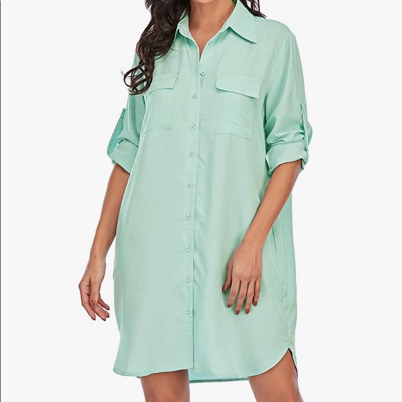 Amazon Find Buttoned Down Shirt Tunic Dress 👗 - Picture 7 of 10